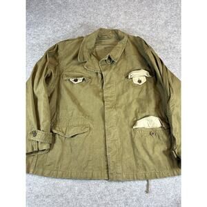 VINTAGE 50s US Army Jaket Mens Large Green Military Field Coat Workwear Outdoor